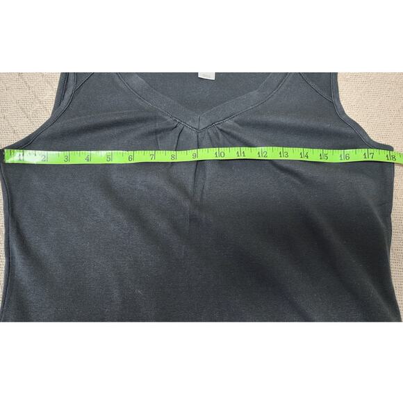 Christopher & Banks Black V-neck Tank top with front gathering Women's Size Smal - Picture 4 of 8